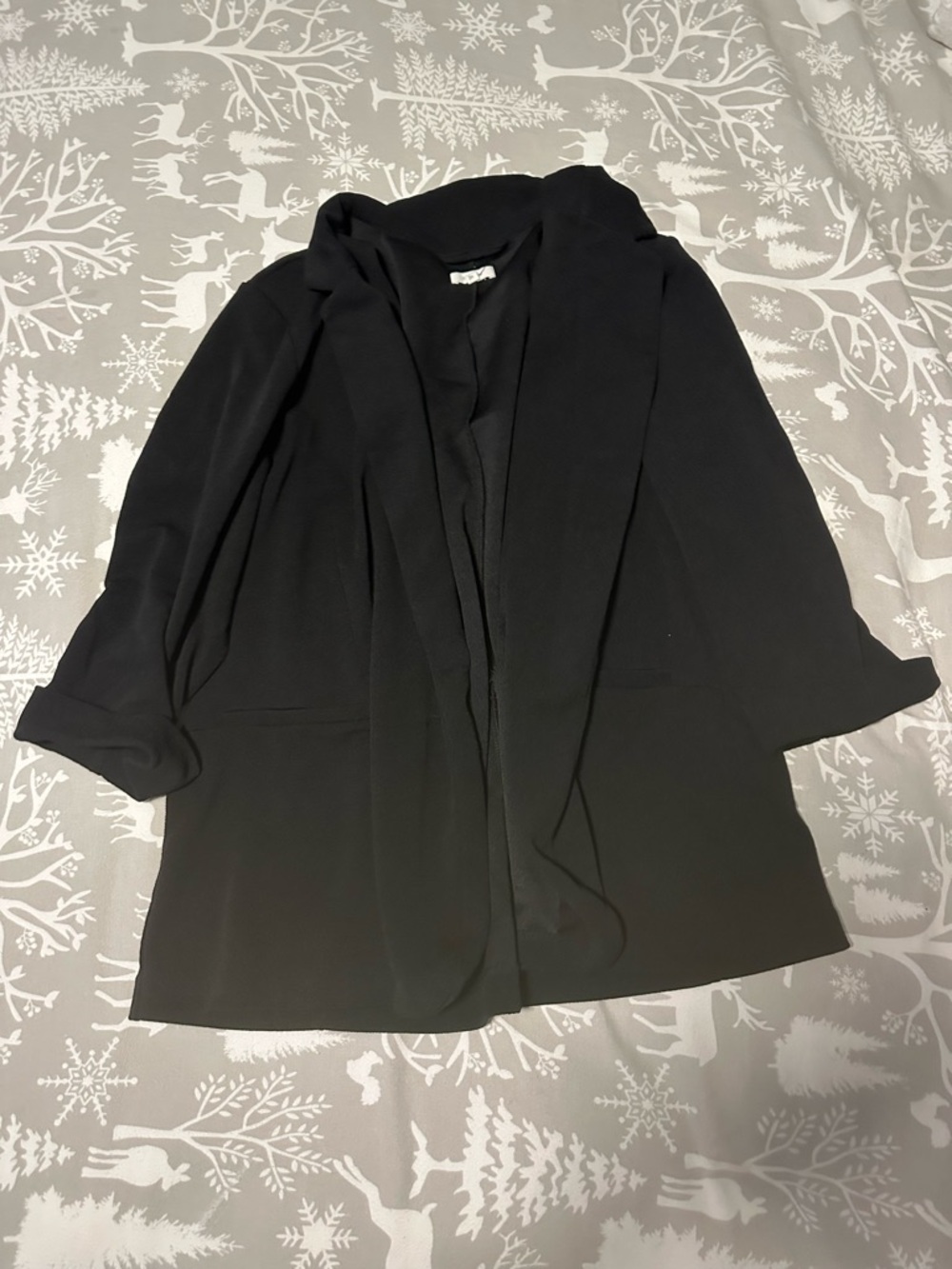 Maurices Black Open-Front Drape Blazer